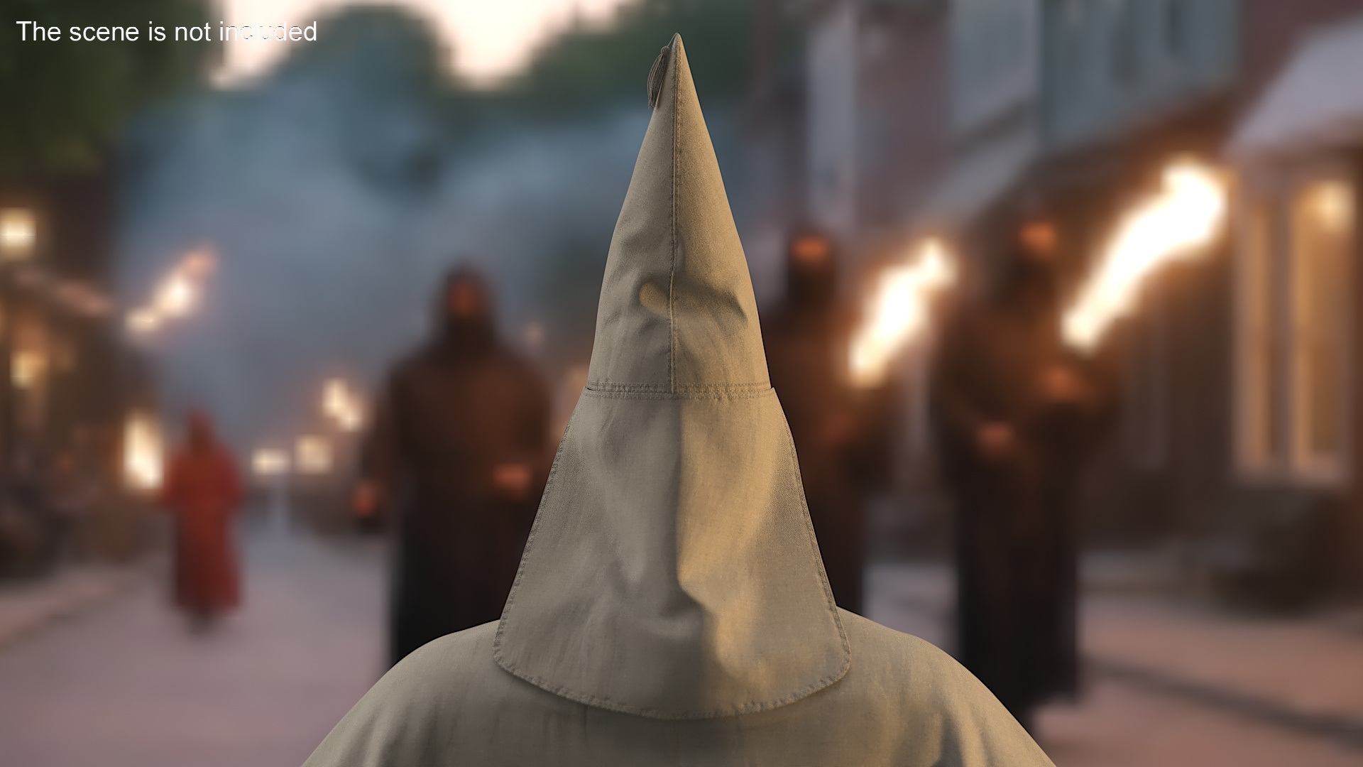 Old Ku Klux Klan Mask on Male Head 3D model