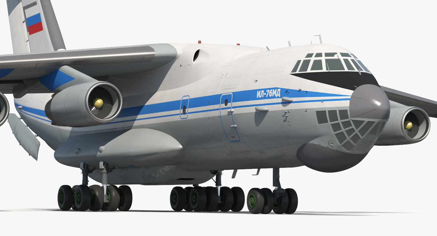 Ilyushin Il 76 Civil Transport Rigged 3D