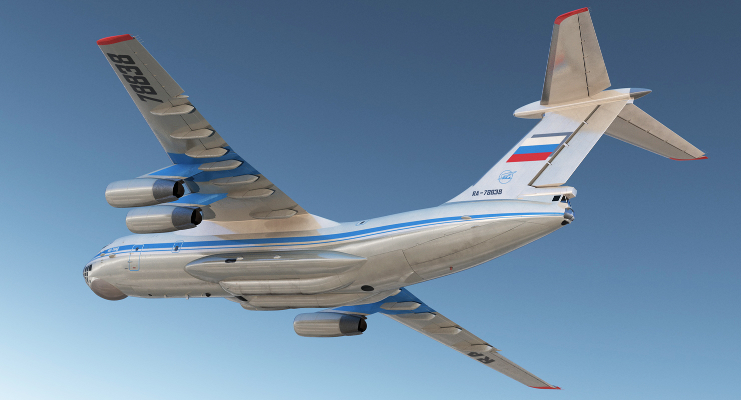 Ilyushin Il 76 Civil Transport Rigged 3D