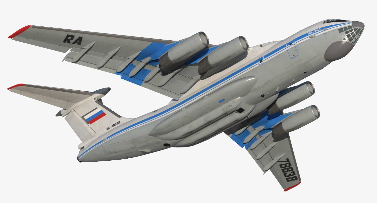 Ilyushin Il 76 Civil Transport Rigged 3D