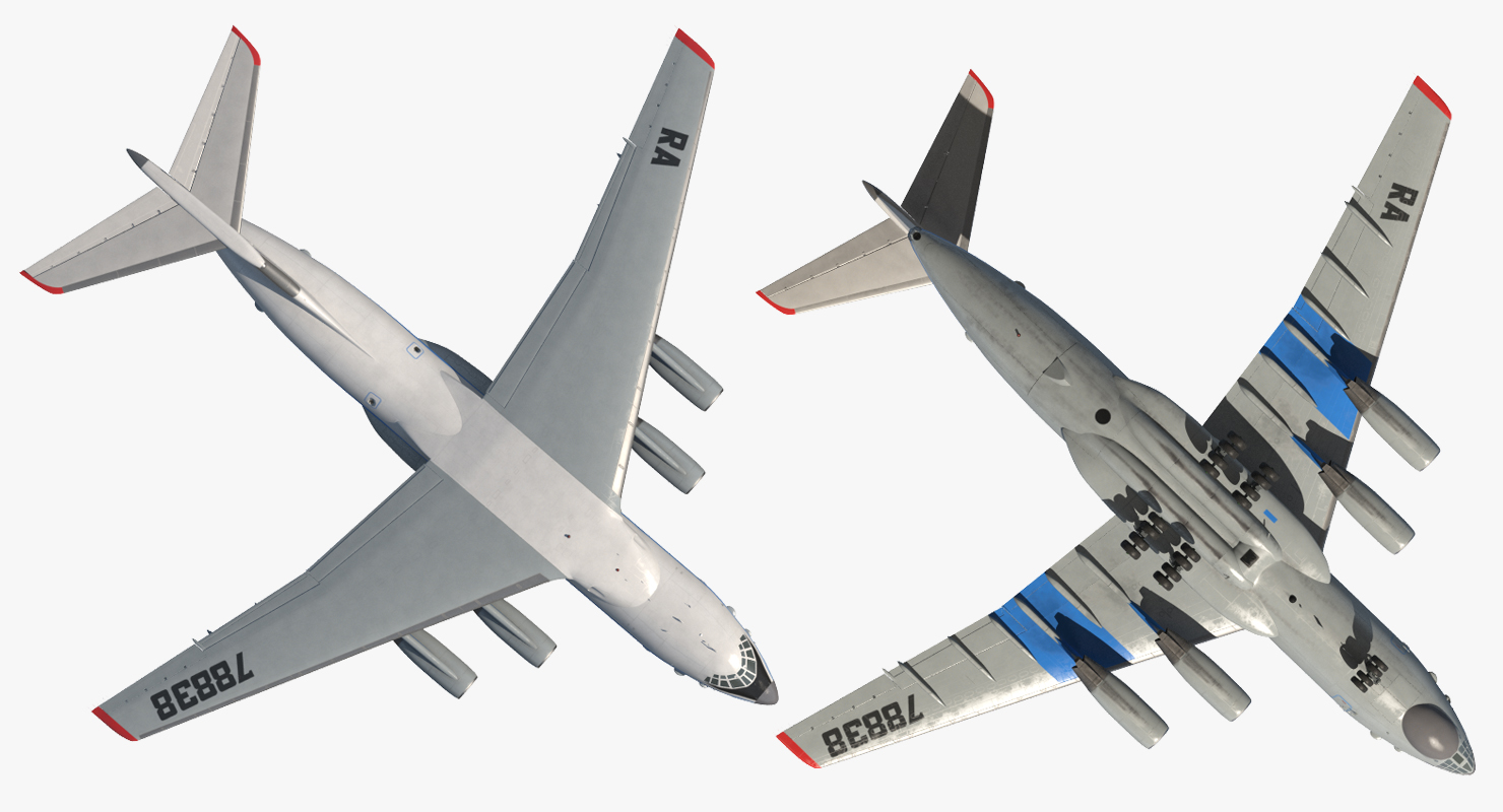 Ilyushin Il 76 Civil Transport Rigged 3D