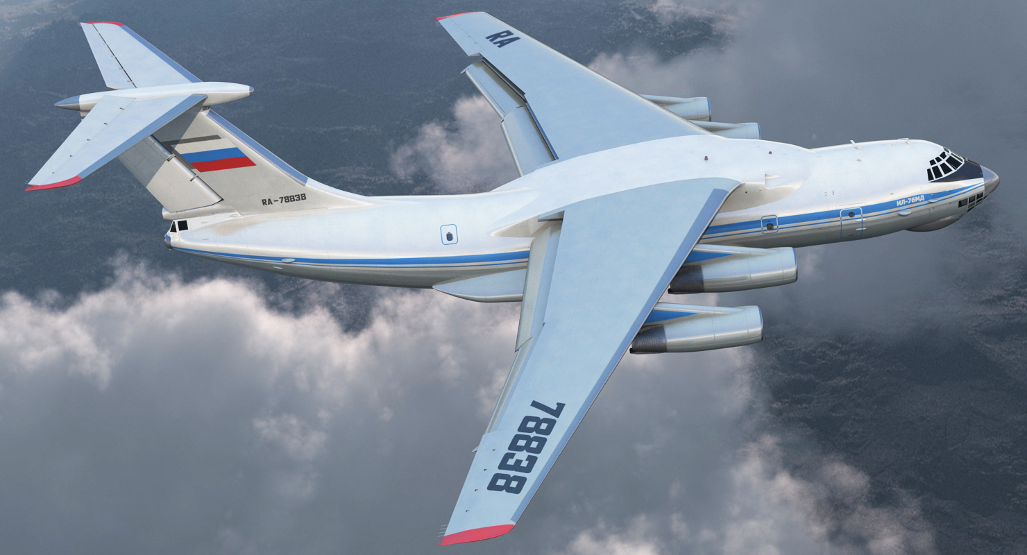 Ilyushin Il 76 Civil Transport Rigged 3D