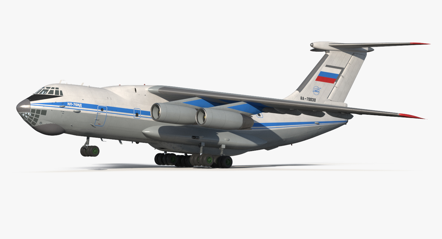 Ilyushin Il 76 Civil Transport Rigged 3D