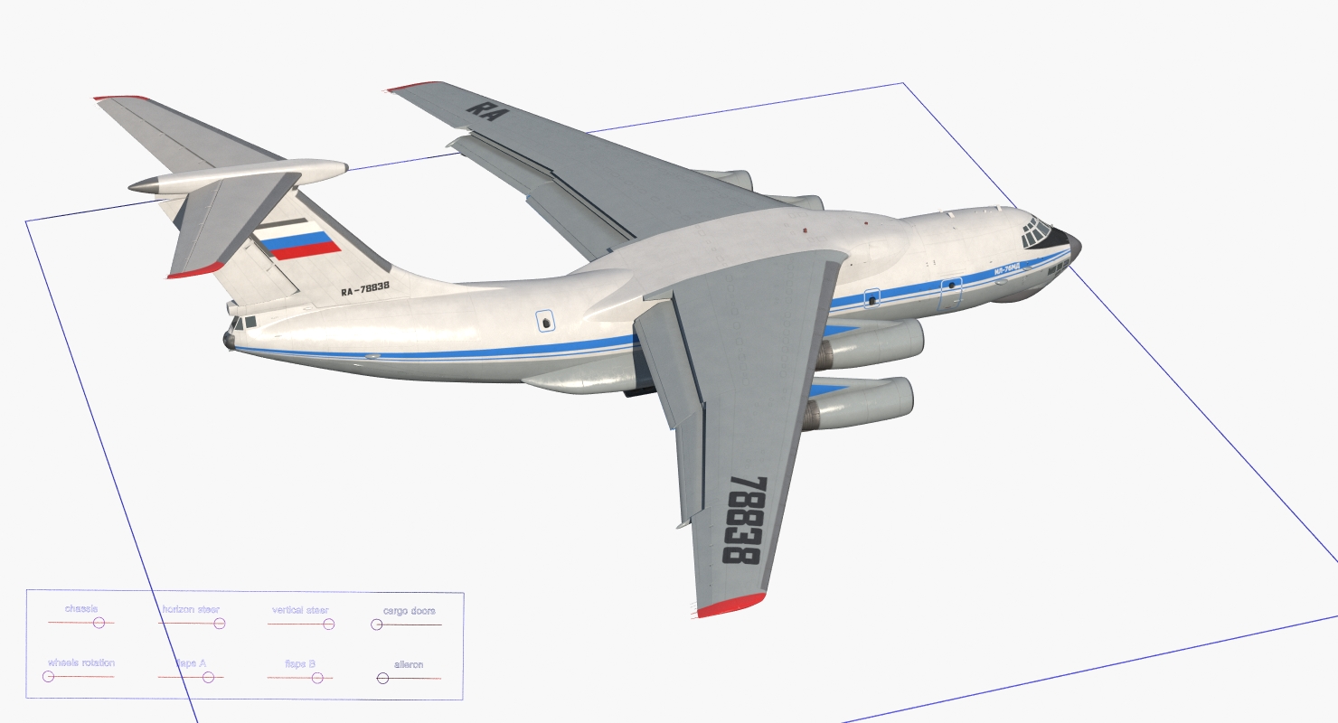 Ilyushin Il 76 Civil Transport Rigged 3D