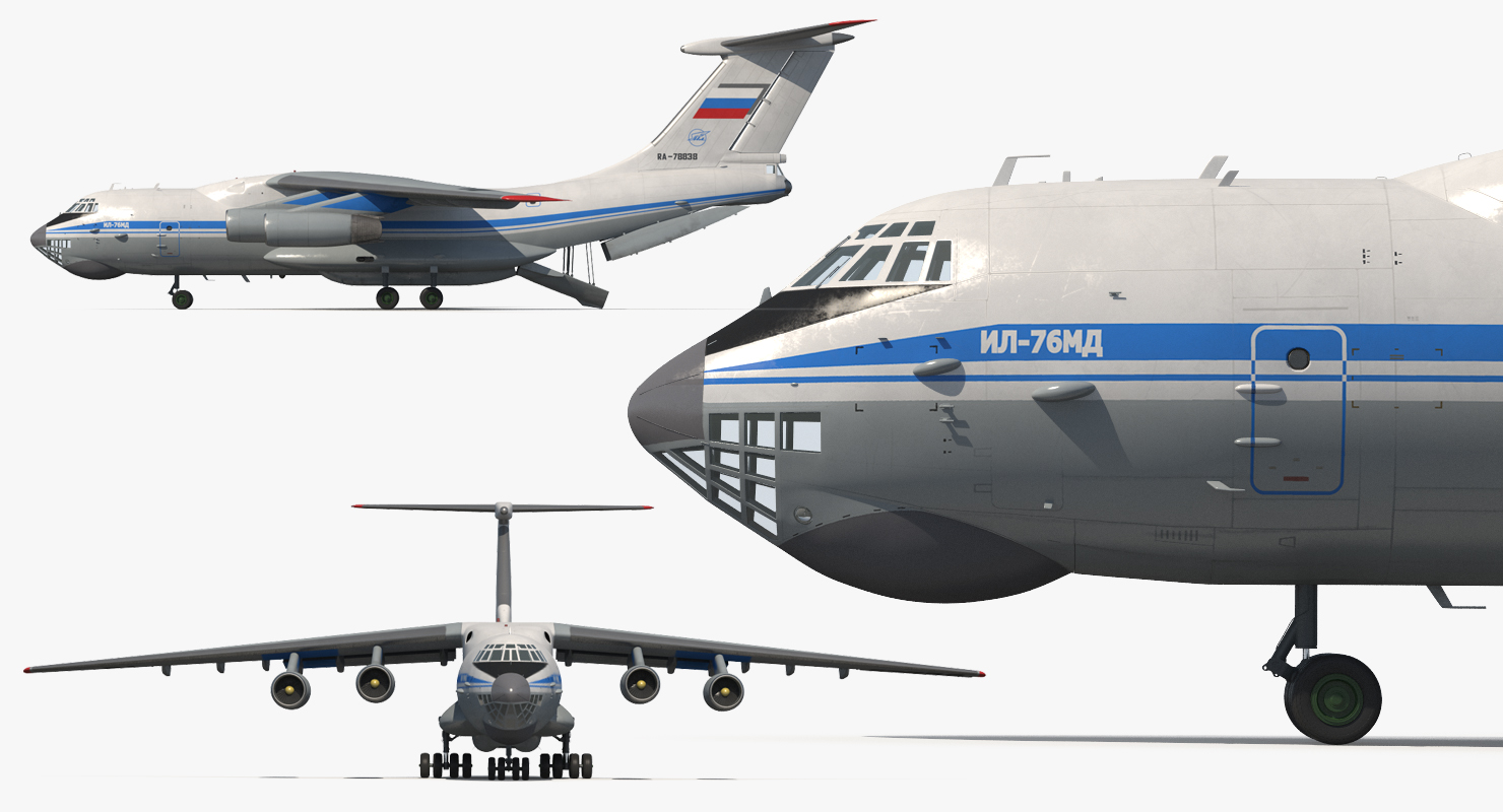 Ilyushin Il 76 Civil Transport Rigged 3D