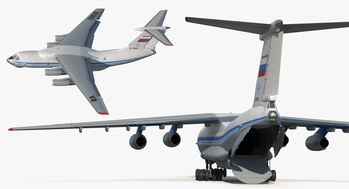 Ilyushin Il 76 Civil Transport Rigged 3D