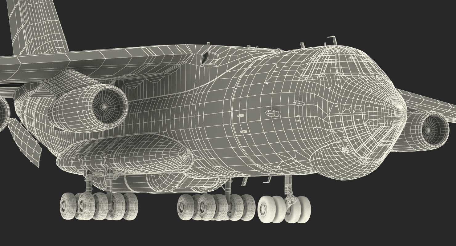 Ilyushin Il 76 Civil Transport Rigged 3D