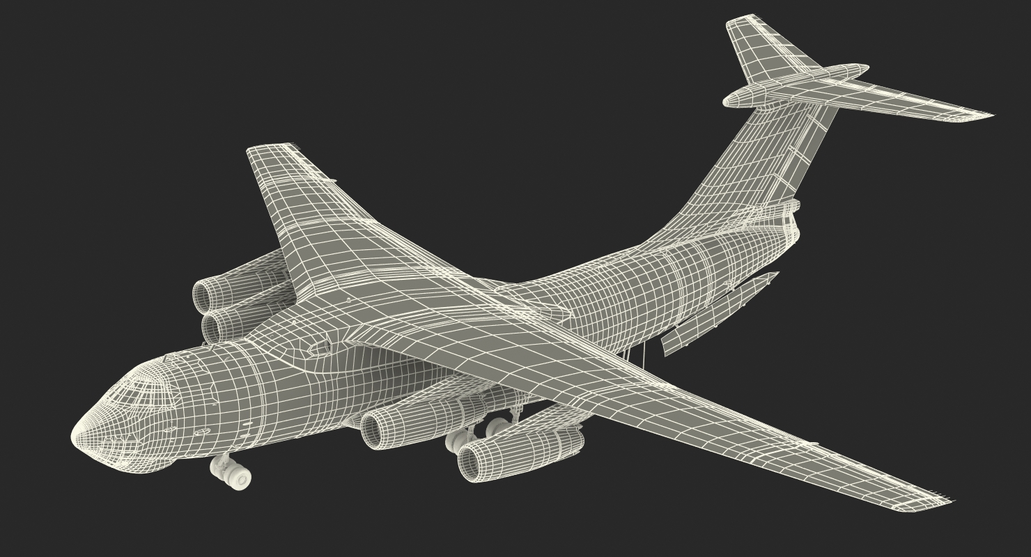 Ilyushin Il 76 Civil Transport Rigged 3D