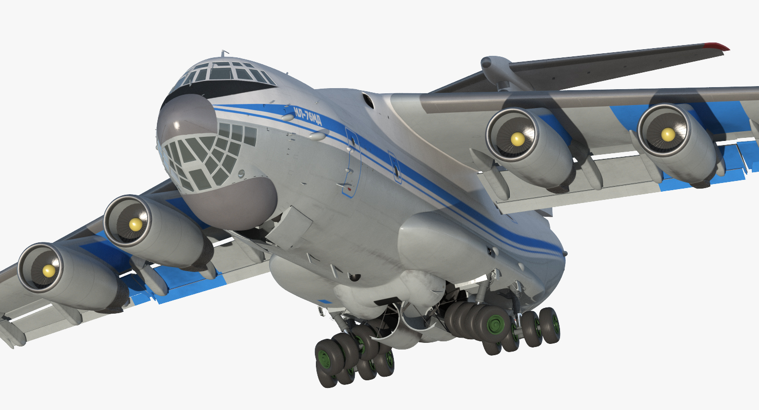 Ilyushin Il 76 Civil Transport Rigged 3D