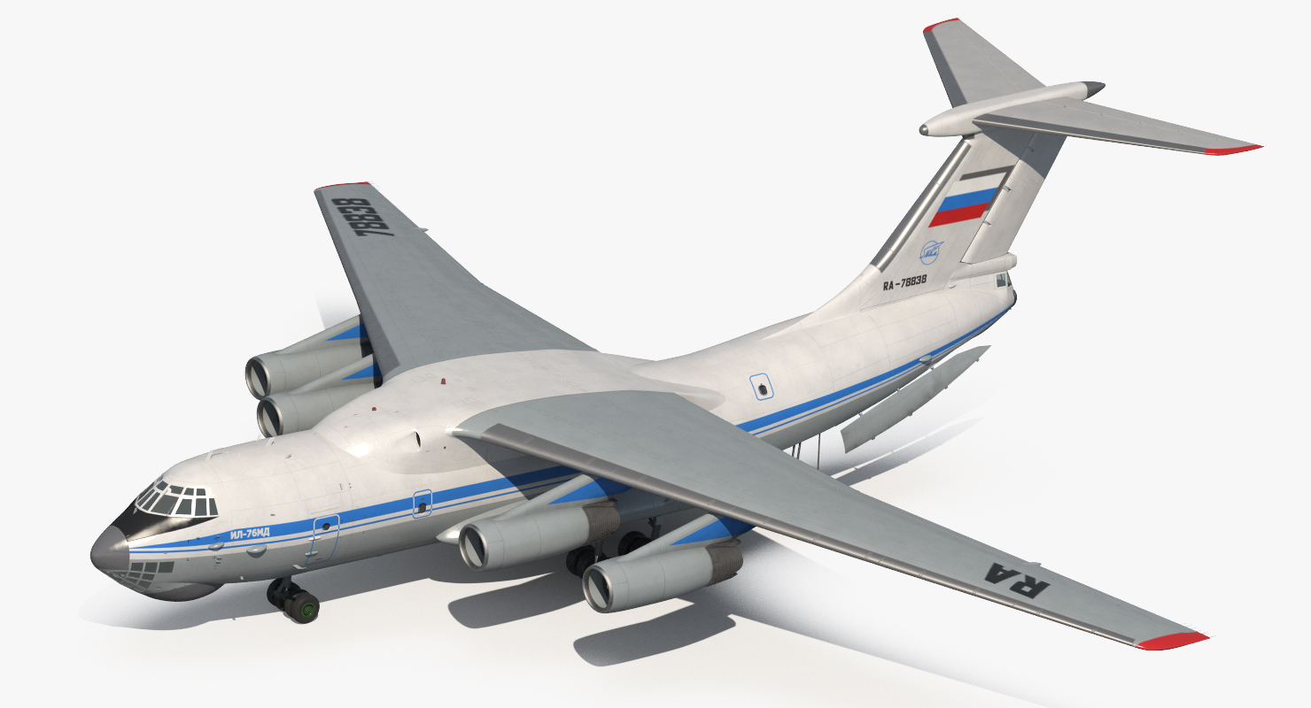 Ilyushin Il 76 Civil Transport Rigged 3D