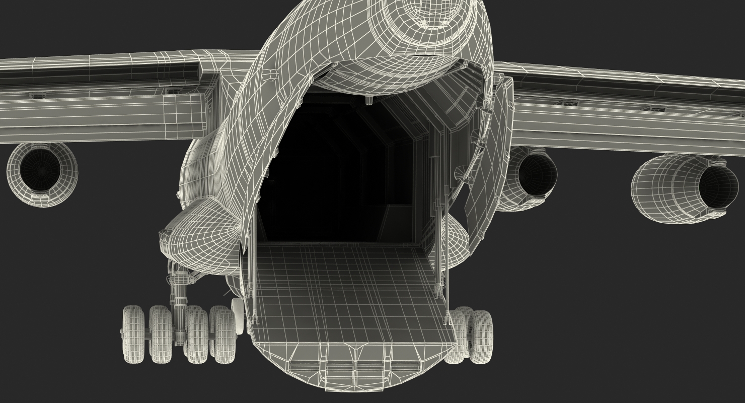 Ilyushin Il 76 Civil Transport Rigged 3D