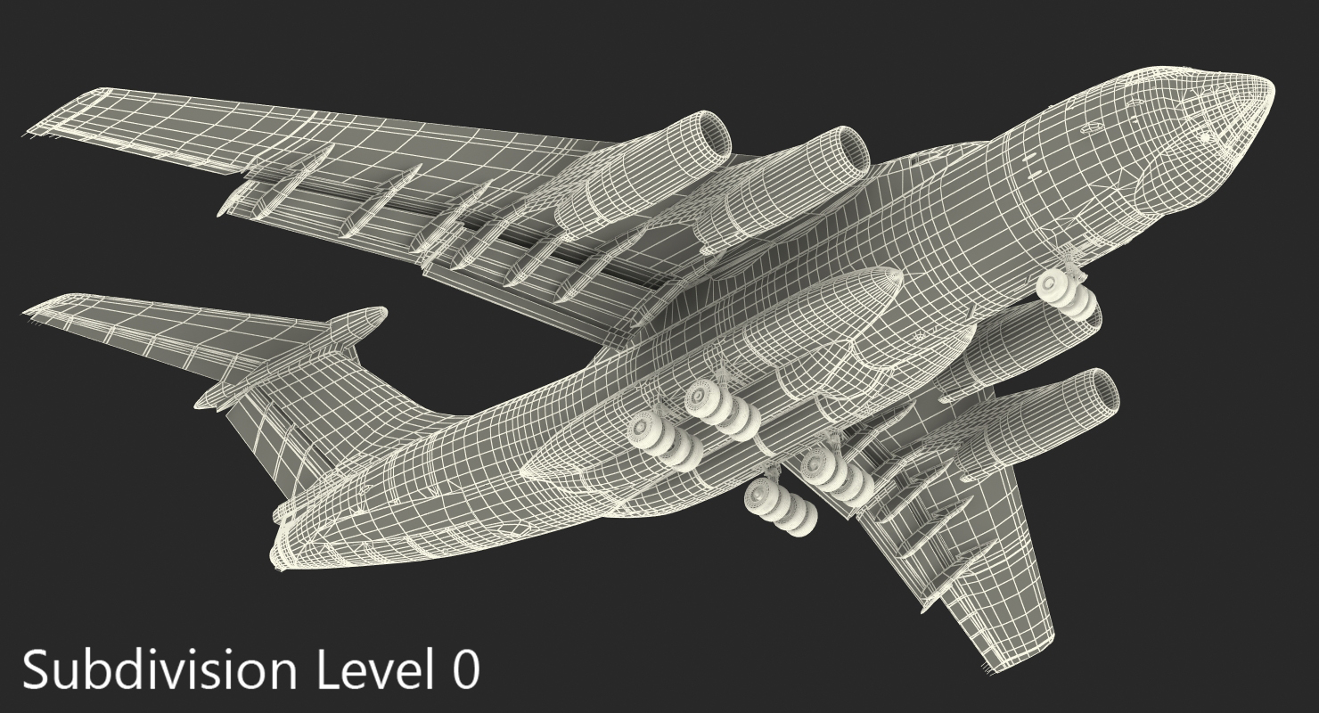 Ilyushin Il 76 Civil Transport Rigged 3D