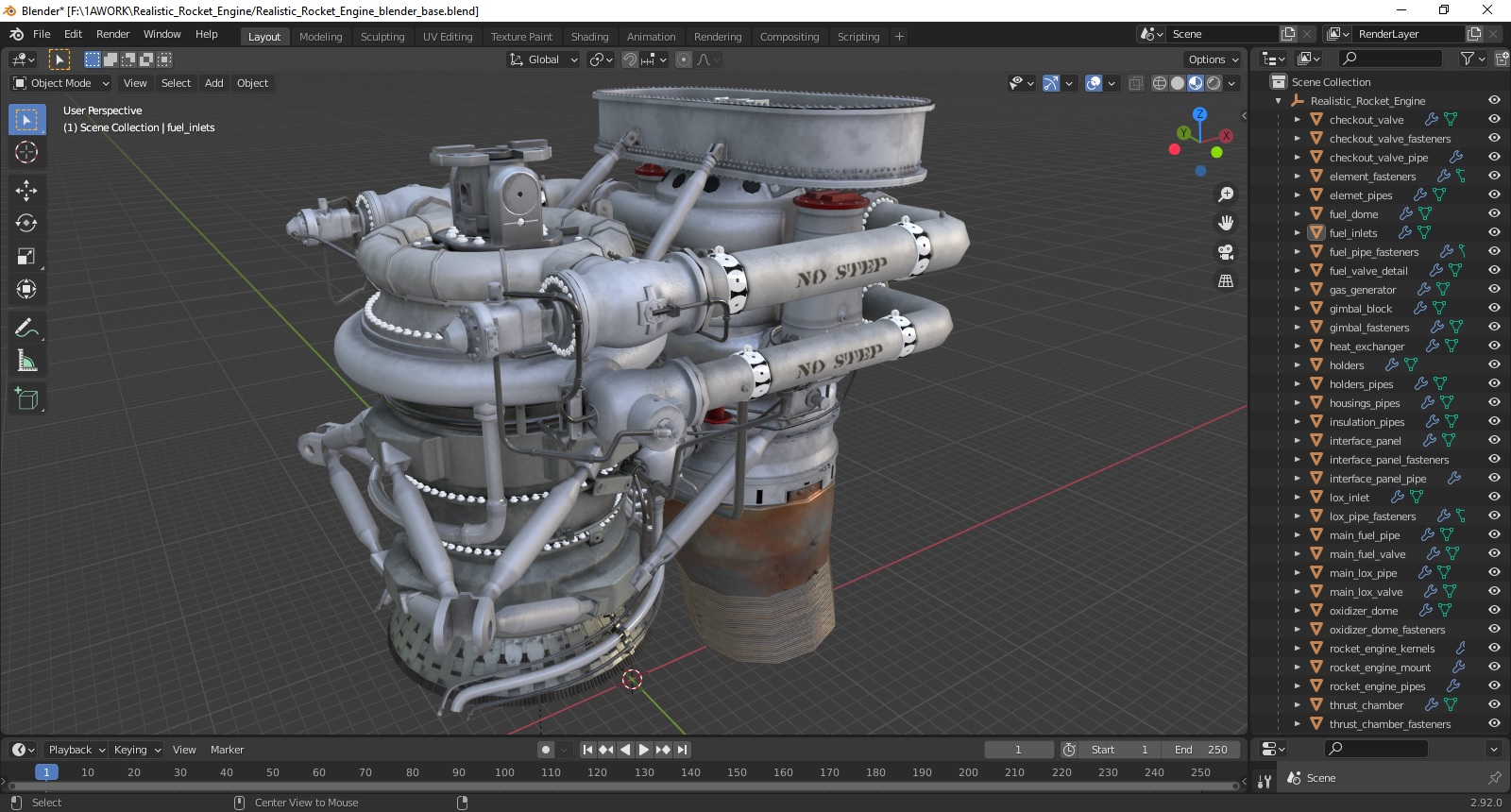 3D Realistic Rocket Engine model