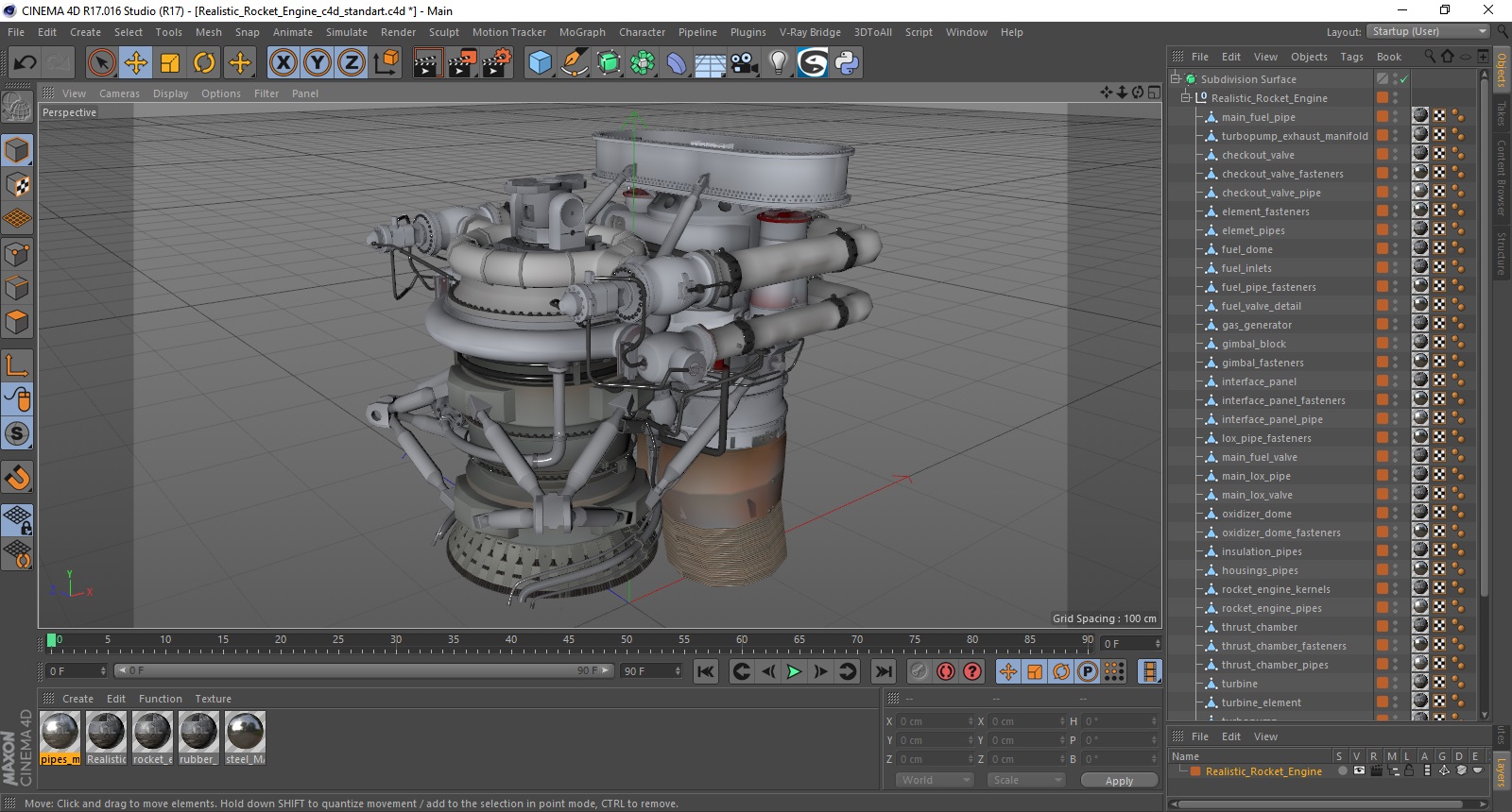 3D Realistic Rocket Engine model