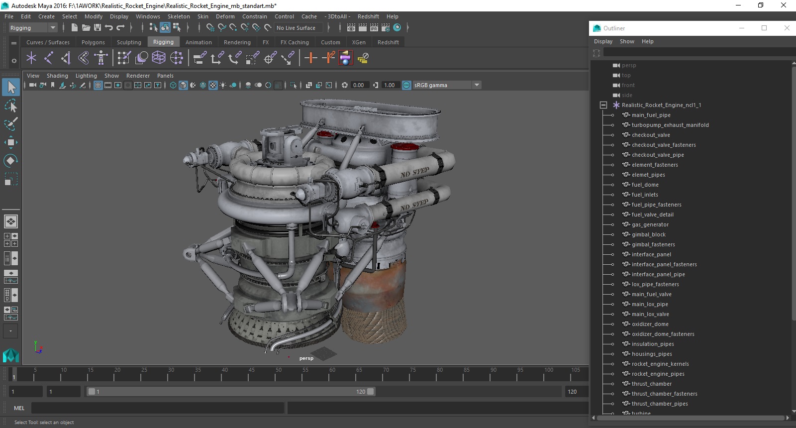 3D Realistic Rocket Engine model