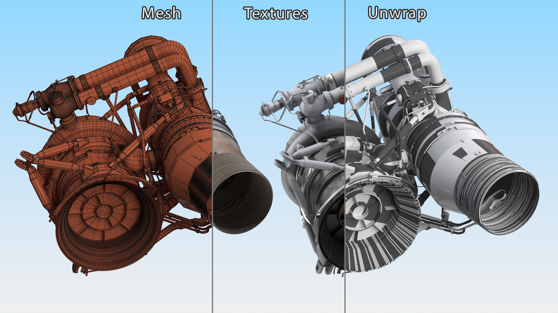 3D Realistic Rocket Engine model