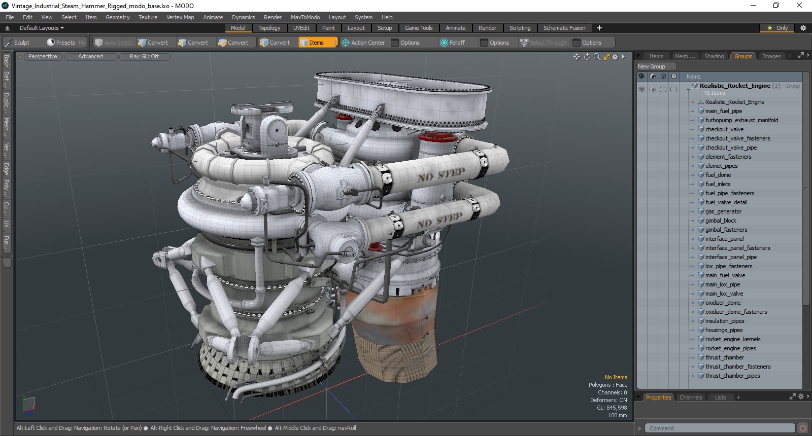 3D Realistic Rocket Engine model