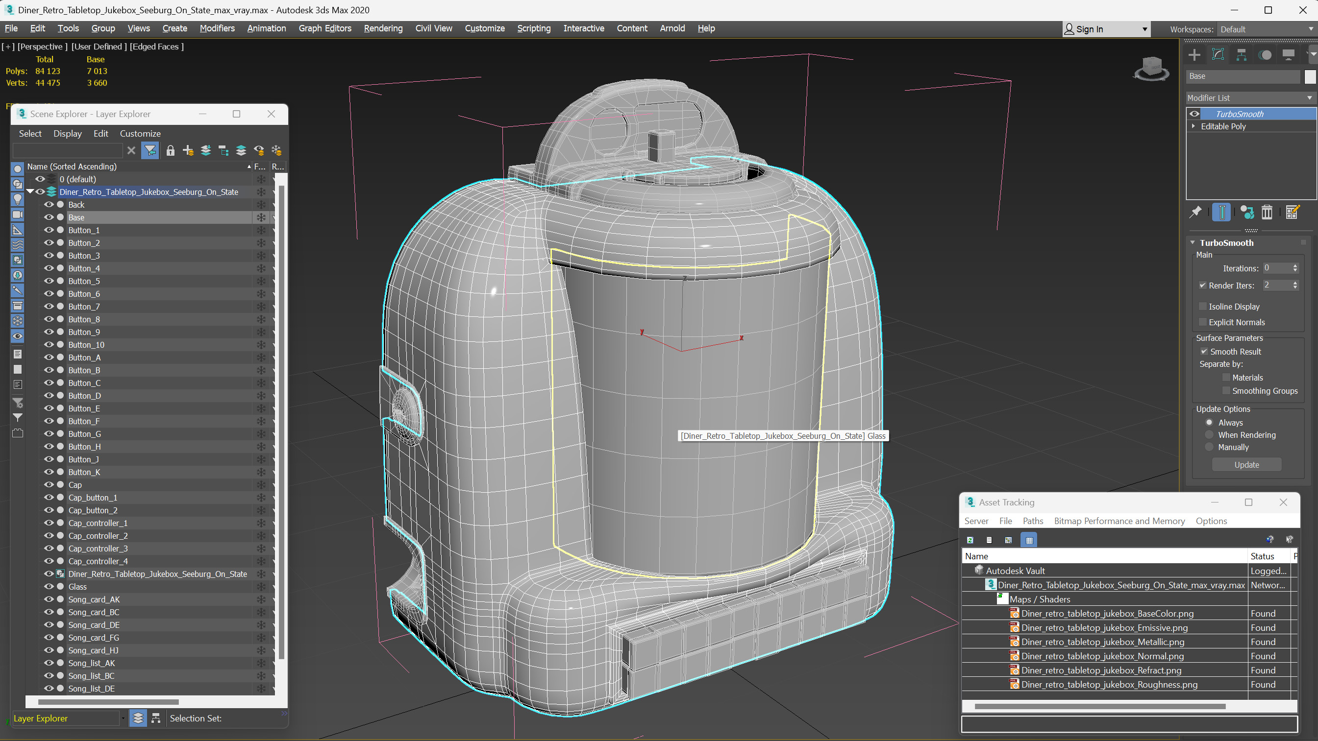 3D model Diner Retro Tabletop Jukebox Seeburg On State