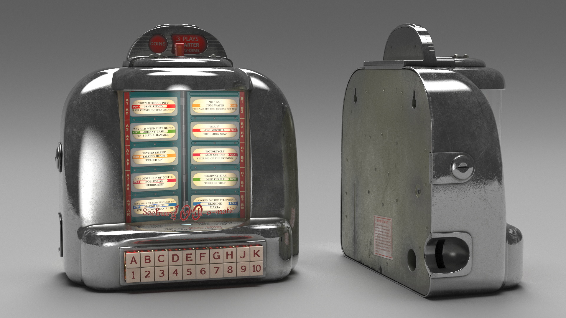 3D model Diner Retro Tabletop Jukebox Seeburg On State