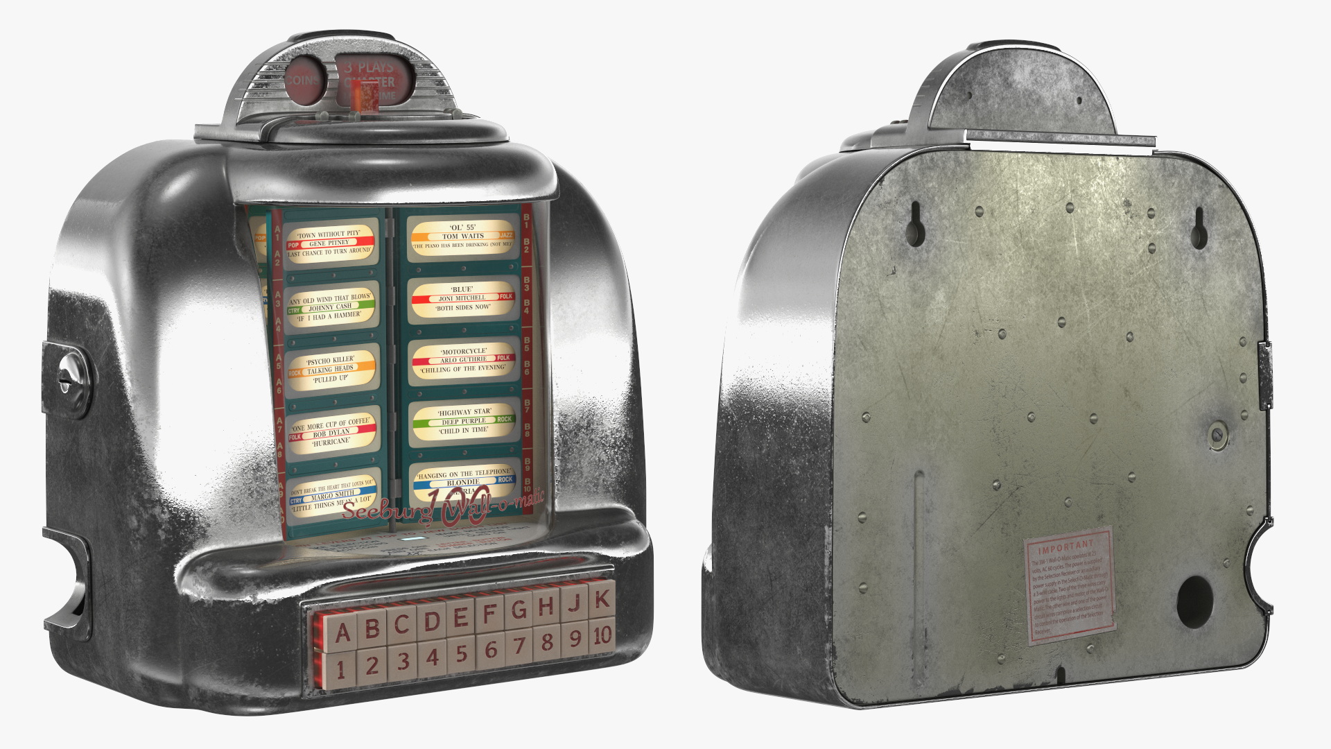 3D model Diner Retro Tabletop Jukebox Seeburg On State