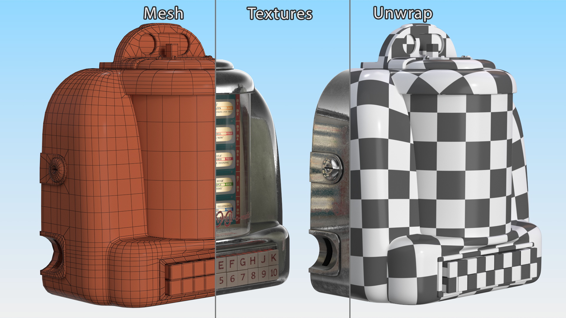 3D model Diner Retro Tabletop Jukebox Seeburg On State