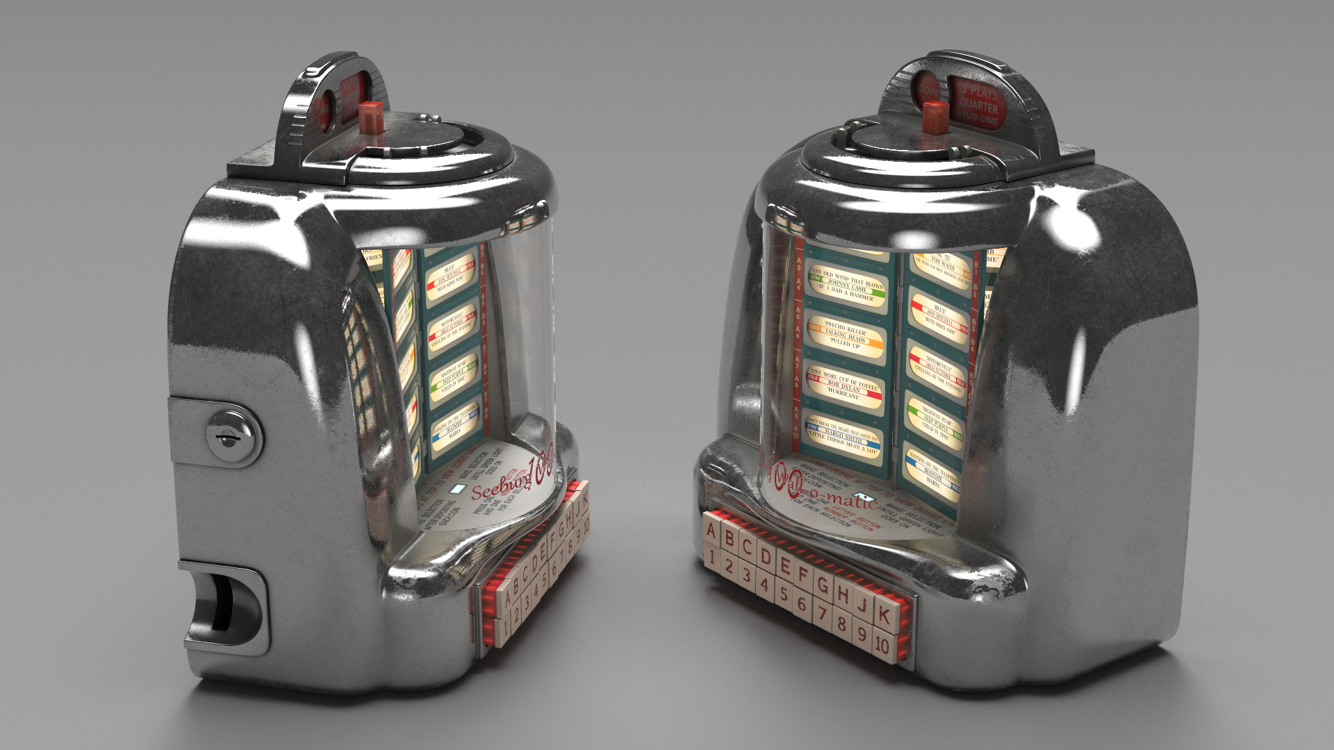 3D model Diner Retro Tabletop Jukebox Seeburg On State