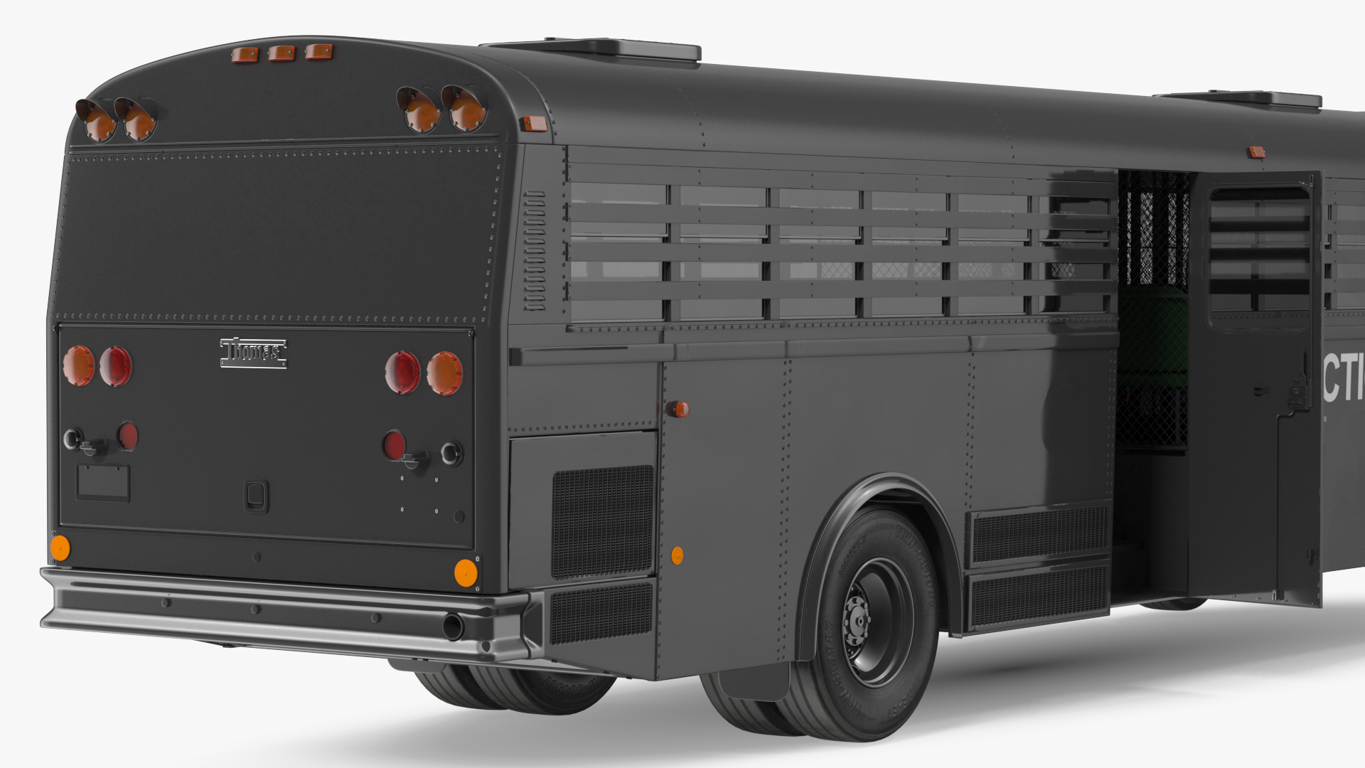 3D model Prison Transport Bus Thomas Saf T Liner Black