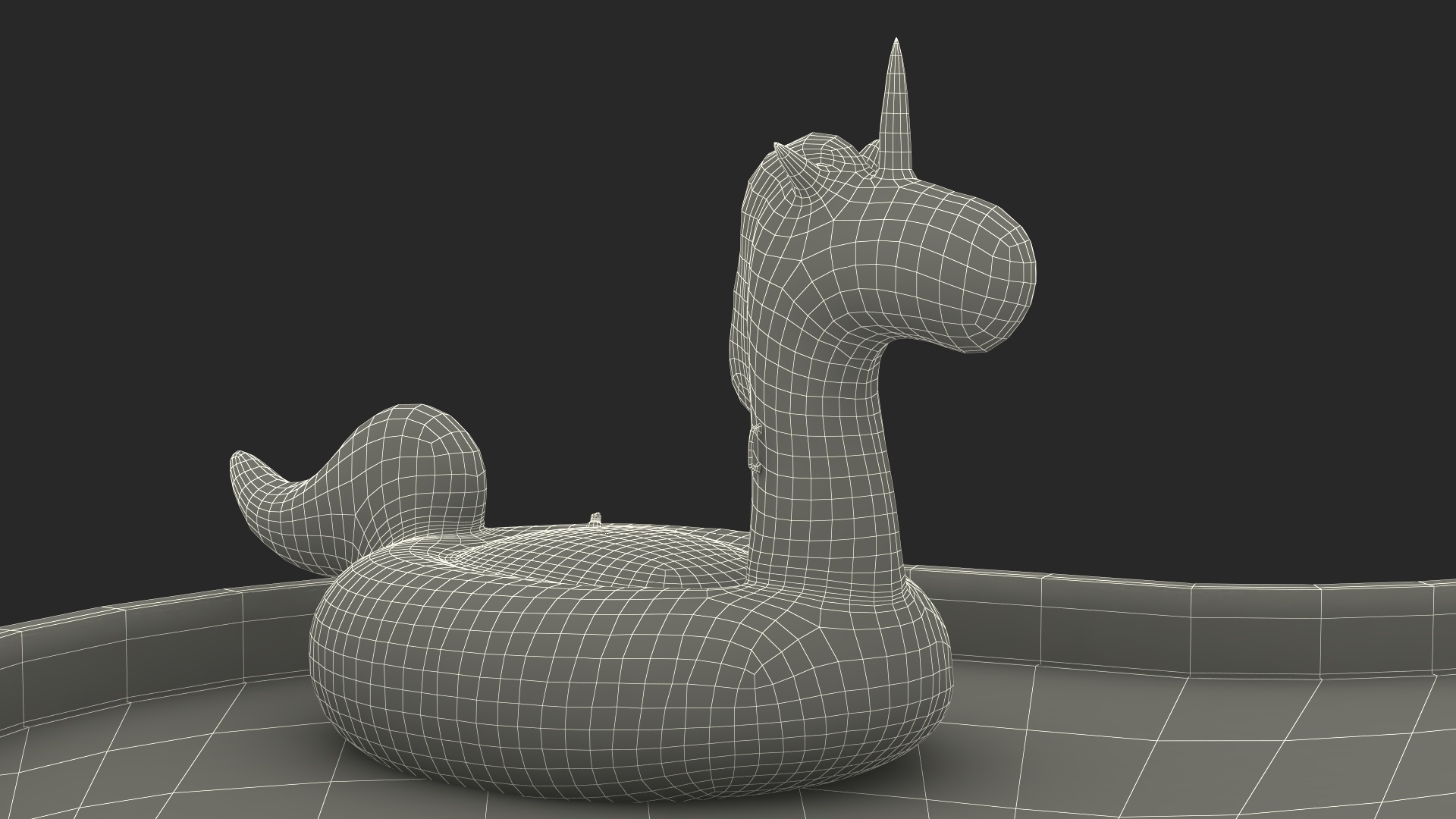 3D model Laguna Pool and Inflatable Unicorn Pool Float