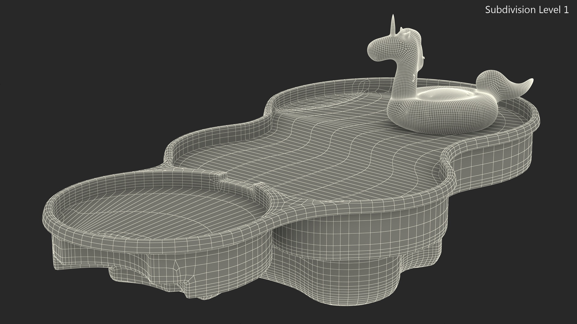 3D model Laguna Pool and Inflatable Unicorn Pool Float