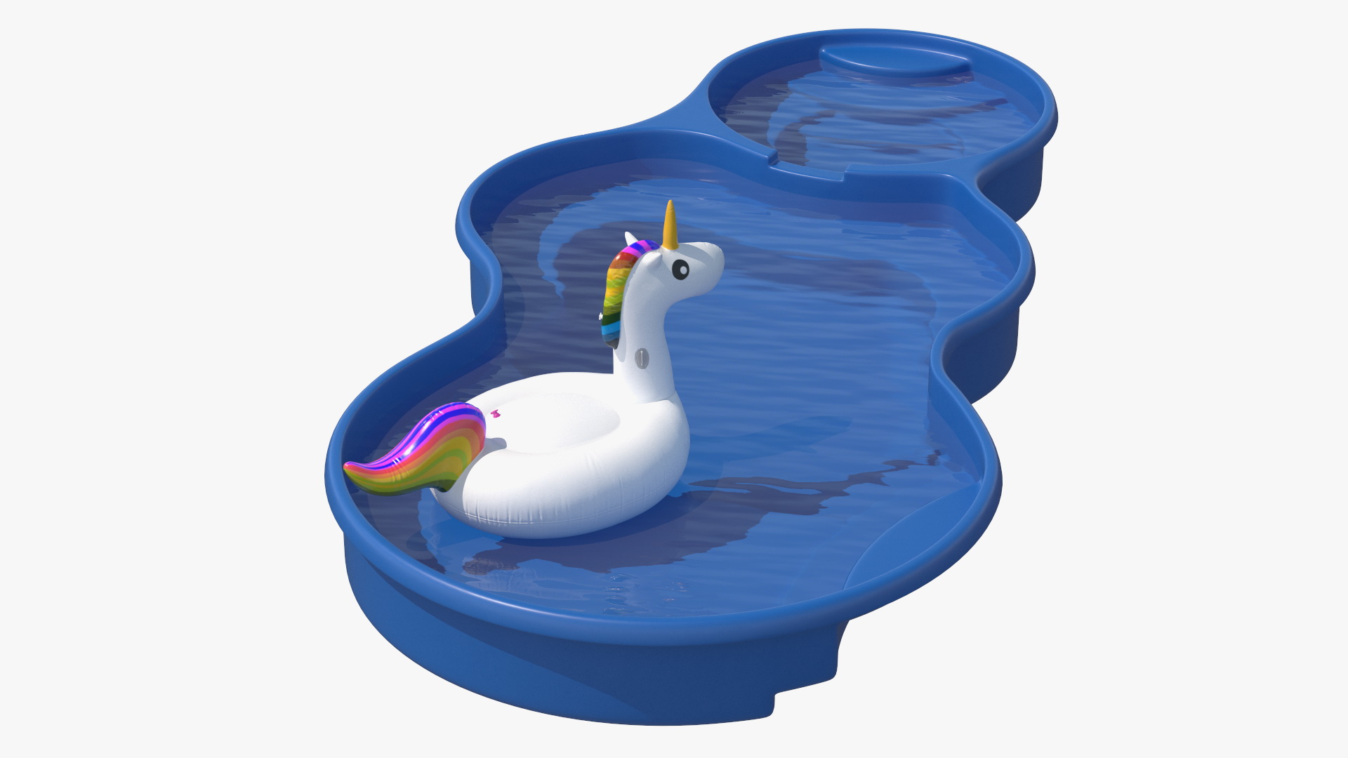 3D model Laguna Pool and Inflatable Unicorn Pool Float