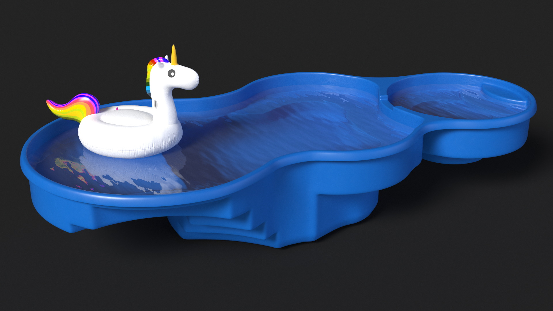 3D model Laguna Pool and Inflatable Unicorn Pool Float