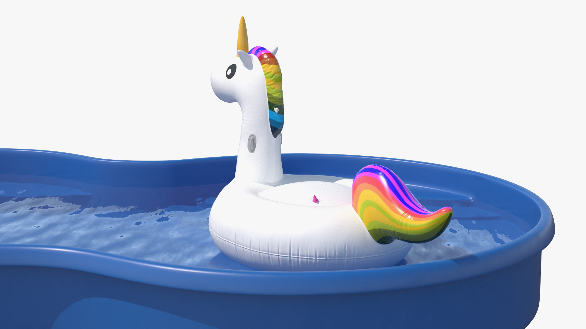 3D model Laguna Pool and Inflatable Unicorn Pool Float