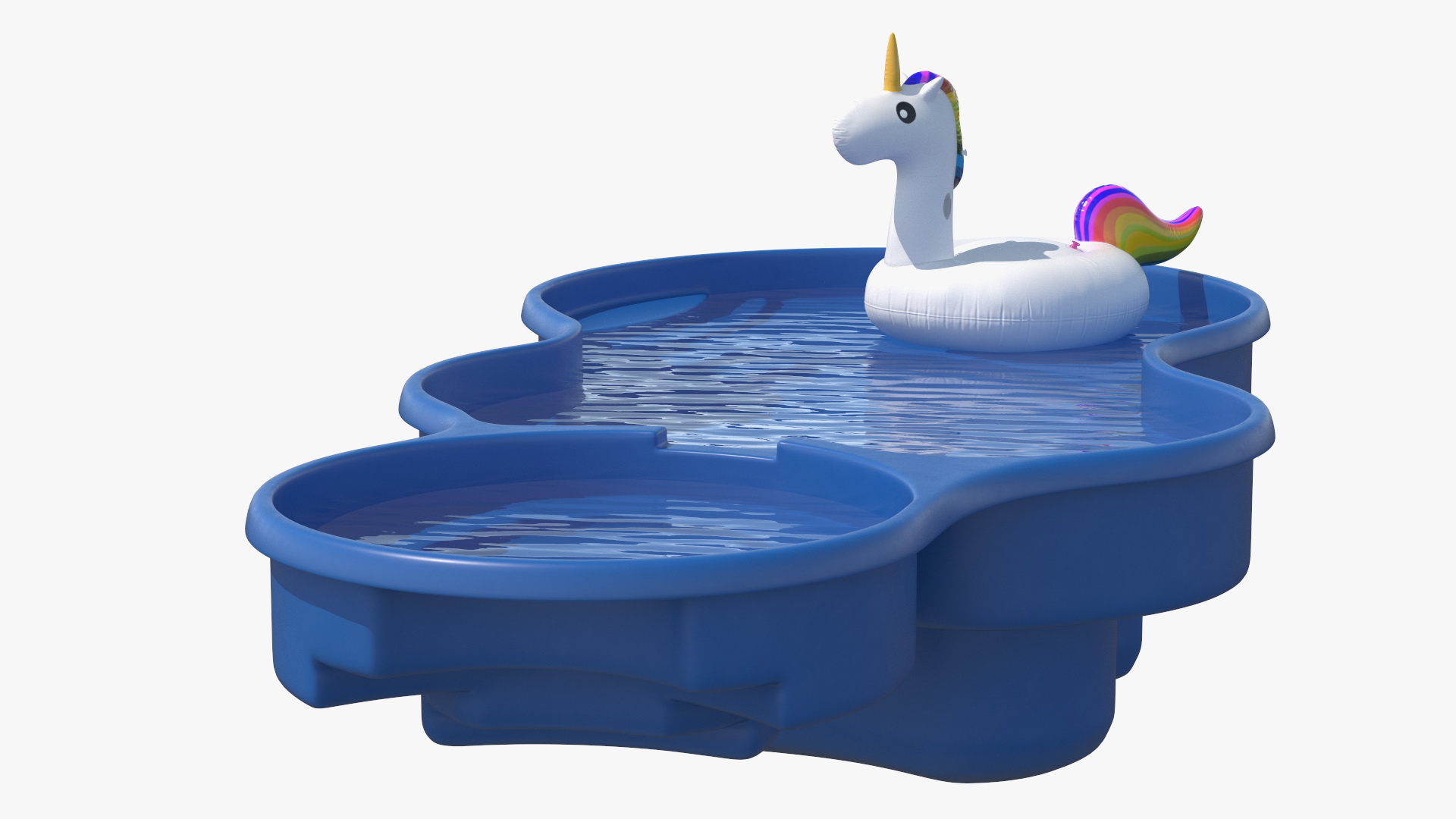 3D model Laguna Pool and Inflatable Unicorn Pool Float