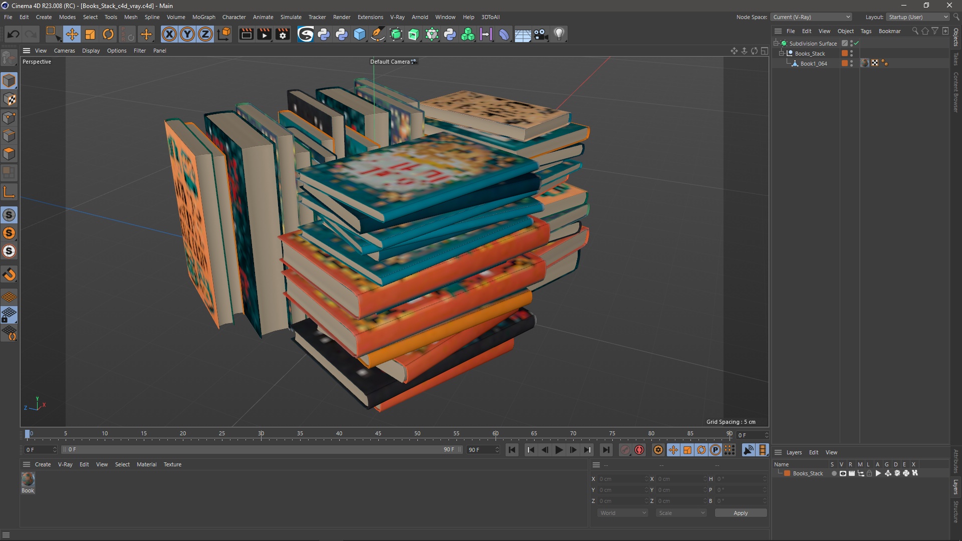 3D Books Stack