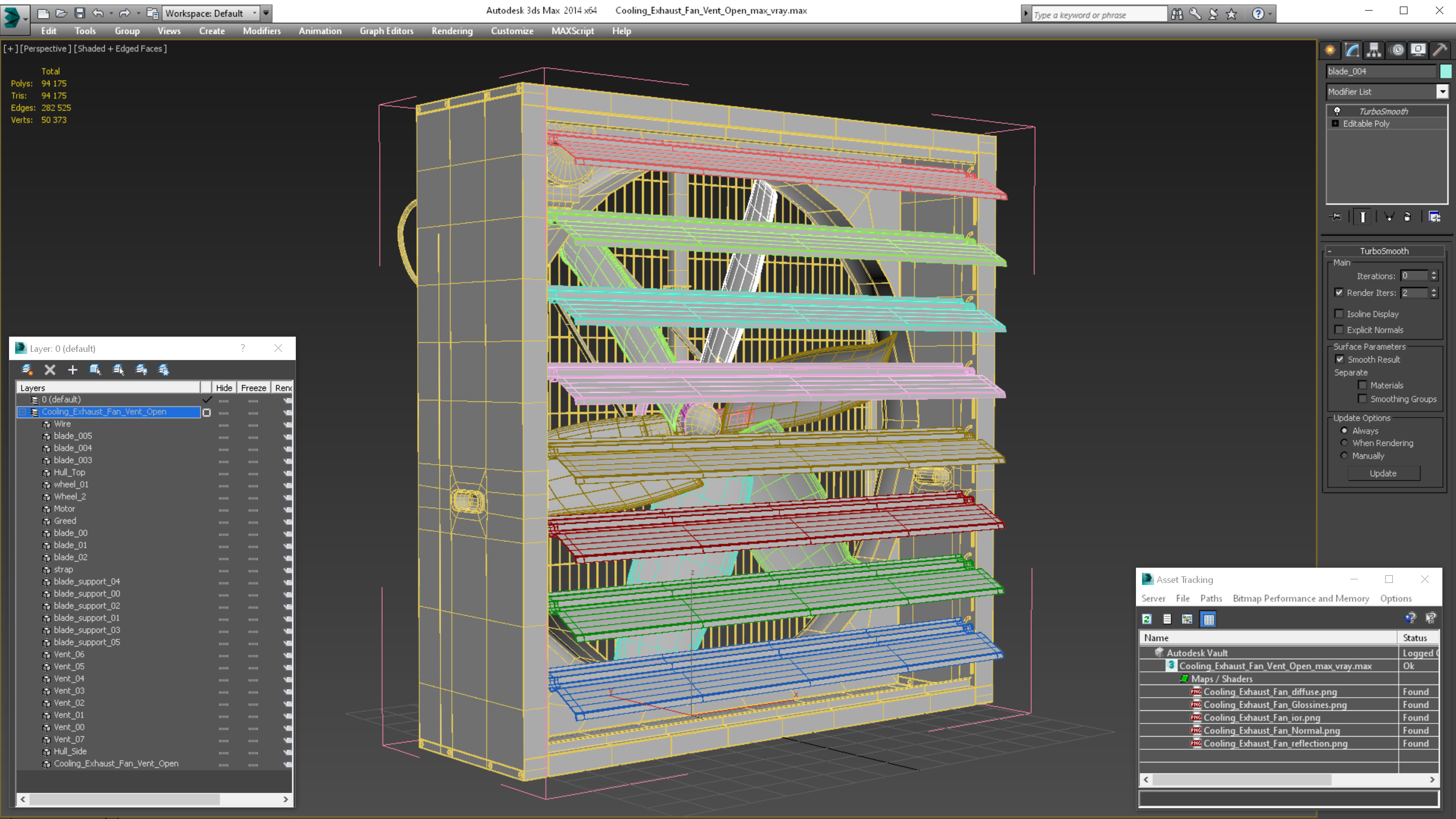 Cooling Exhaust Fan Vent Open 3D model