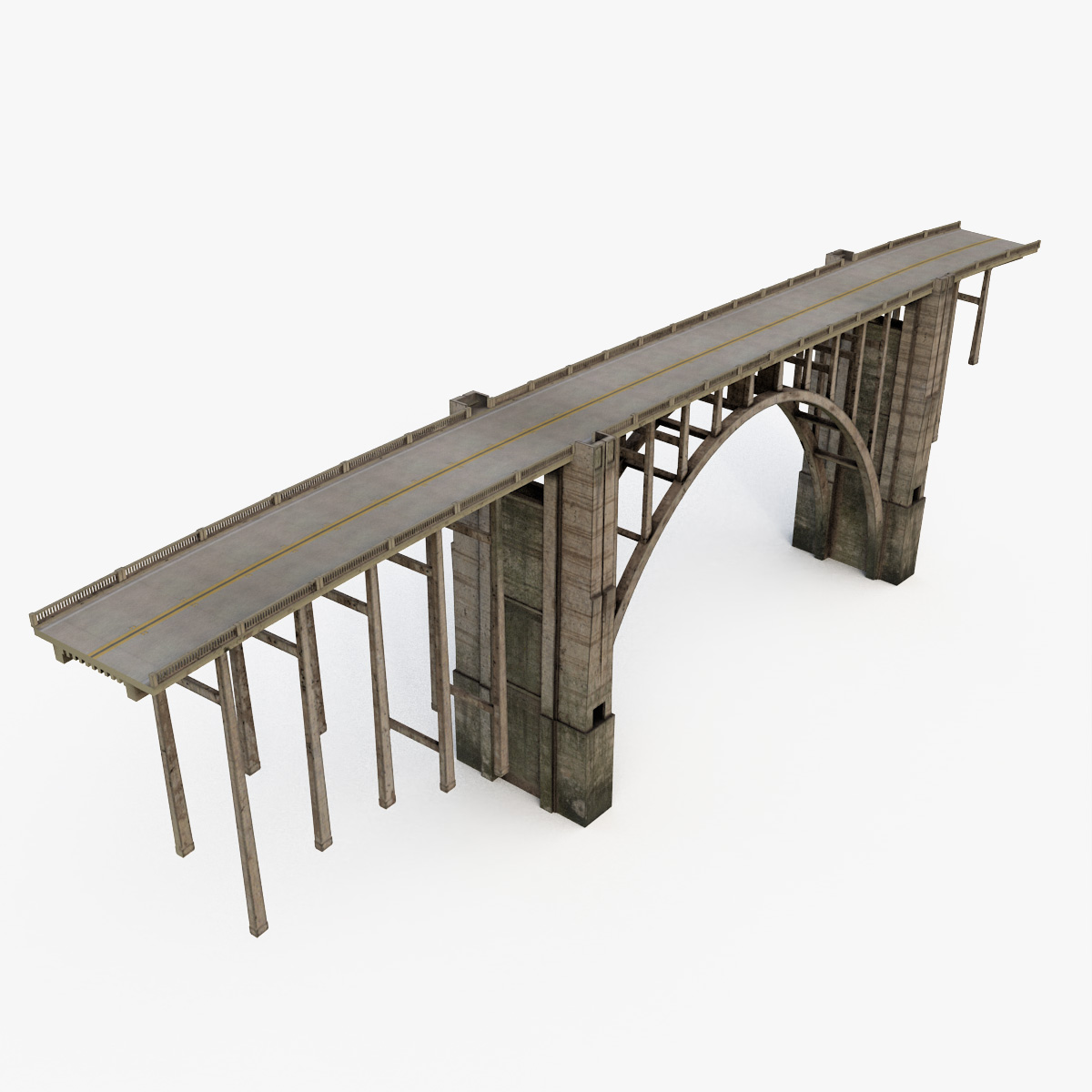 3D Arched Concrete Bridge in Big Sur model