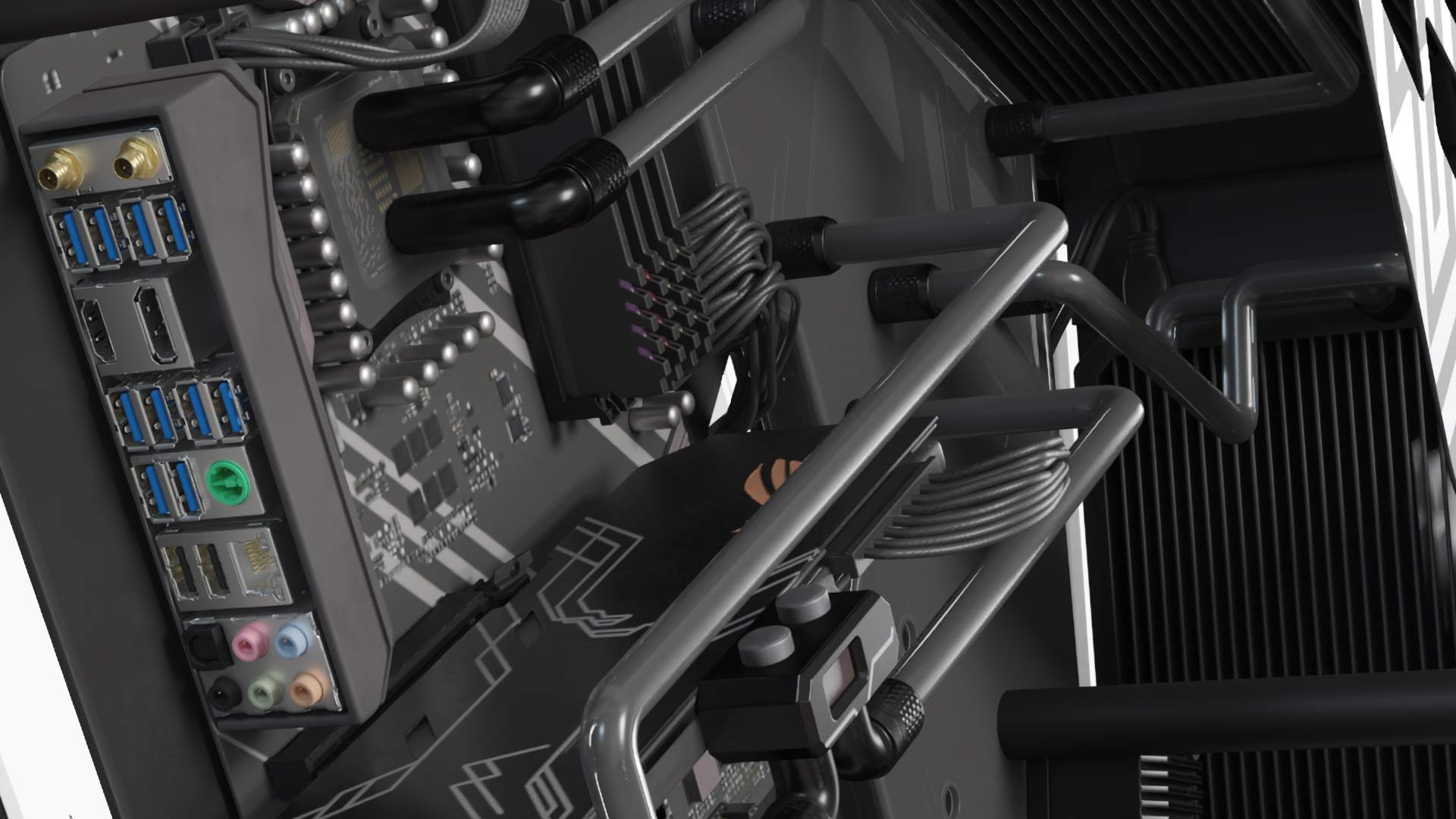 Gaming PC Off State Open 3D model