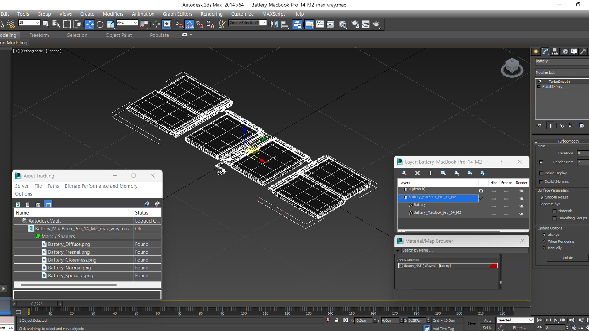 3D model Battery MacBook Pro 14 M2