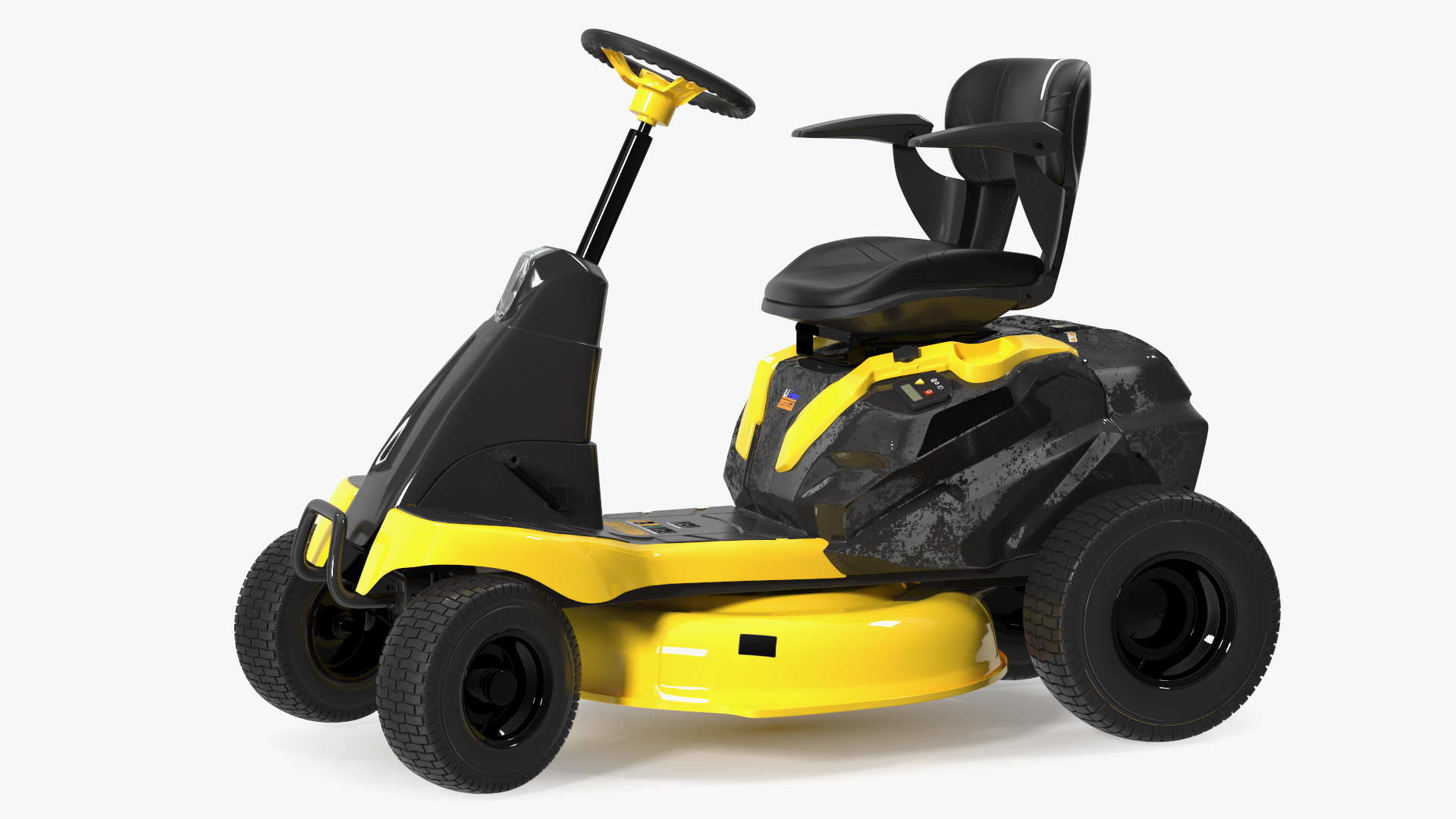 Electric Riding Lawn Mower Rigged for Cinema 4D 3D