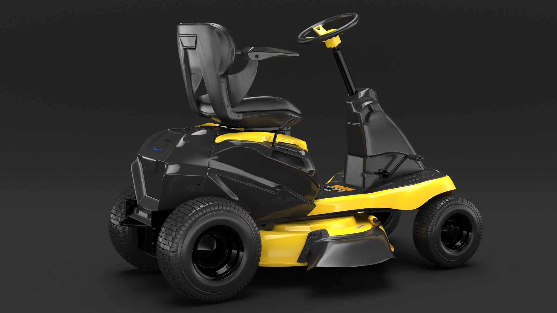 Electric Riding Lawn Mower Rigged for Cinema 4D 3D