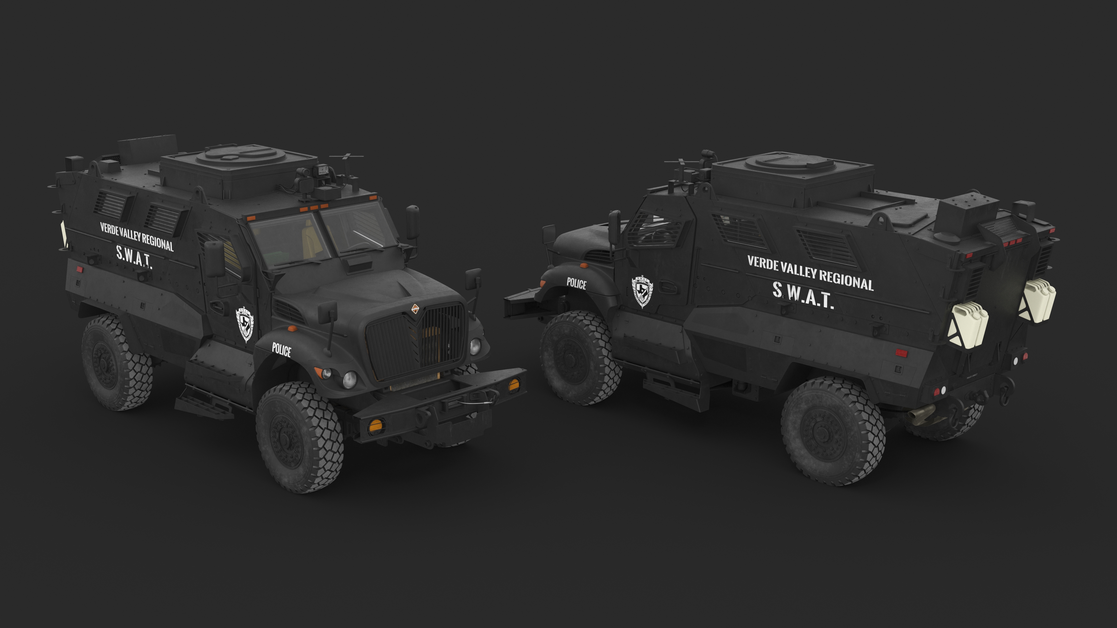 3D model SWAT Vehicle International MaxxPro Black