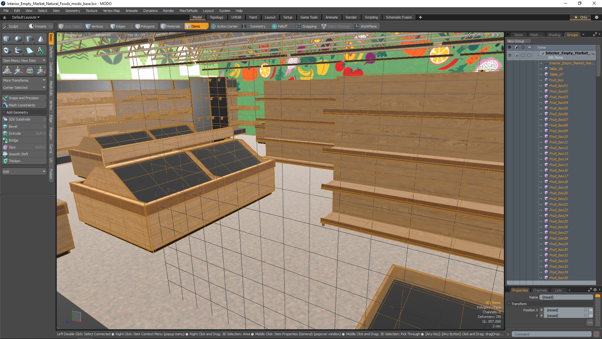 3D model Interior Empty Market Natural Foods