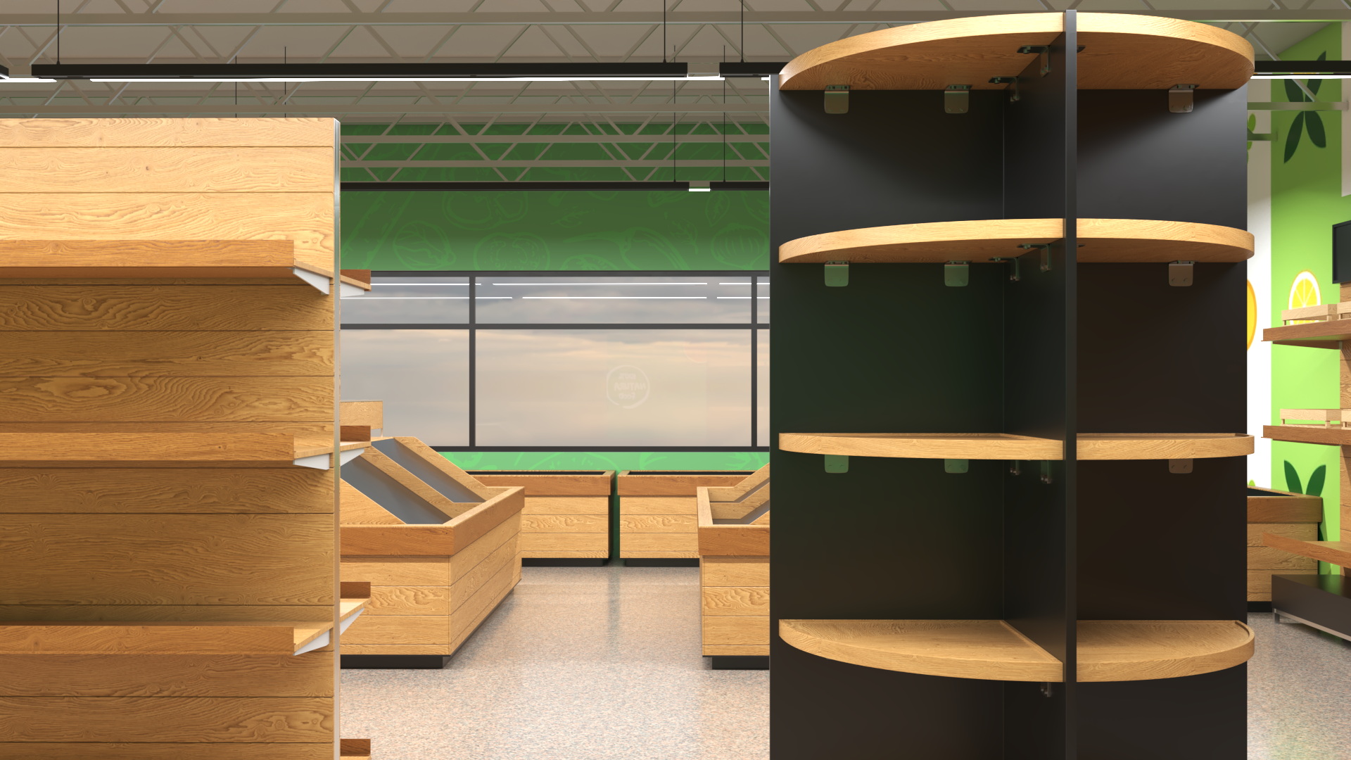 3D model Interior Empty Market Natural Foods