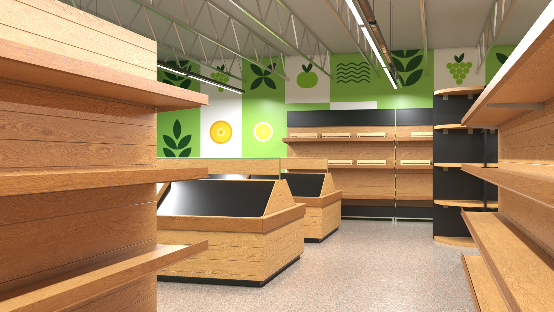 3D model Interior Empty Market Natural Foods