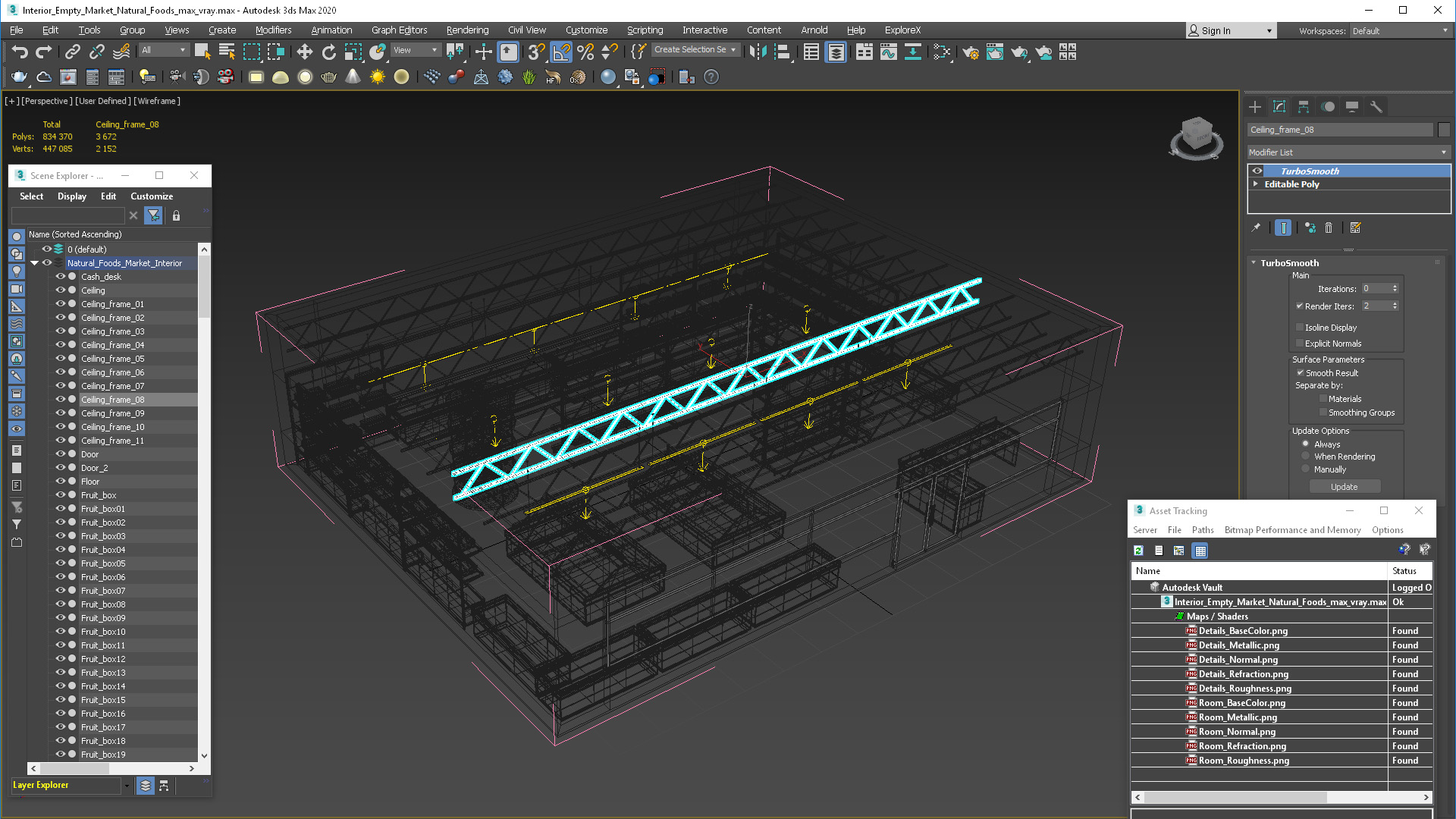 3D model Interior Empty Market Natural Foods