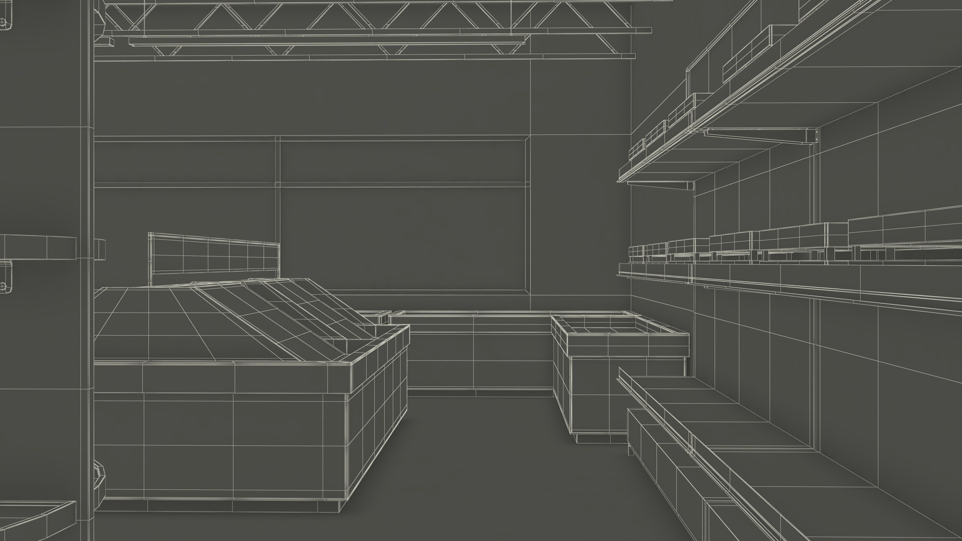 3D model Interior Empty Market Natural Foods