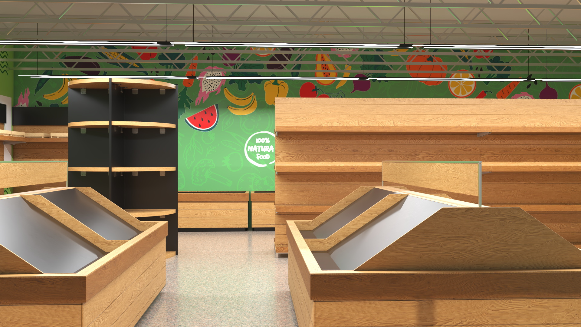 3D model Interior Empty Market Natural Foods