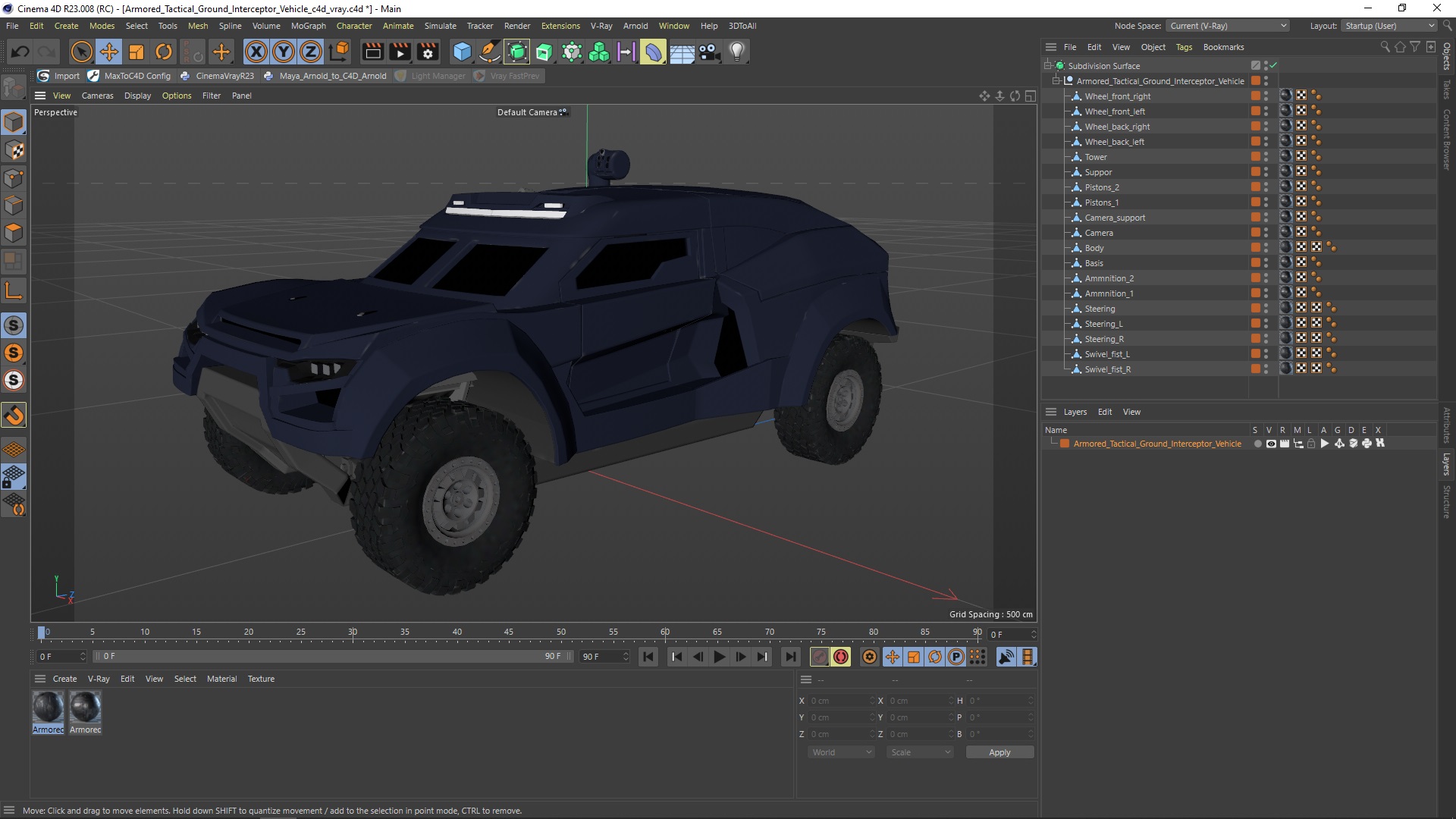 3D Armored Tactical Ground Interceptor Vehicle model