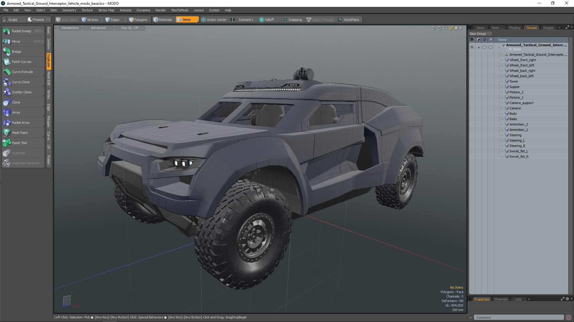 3D Armored Tactical Ground Interceptor Vehicle model