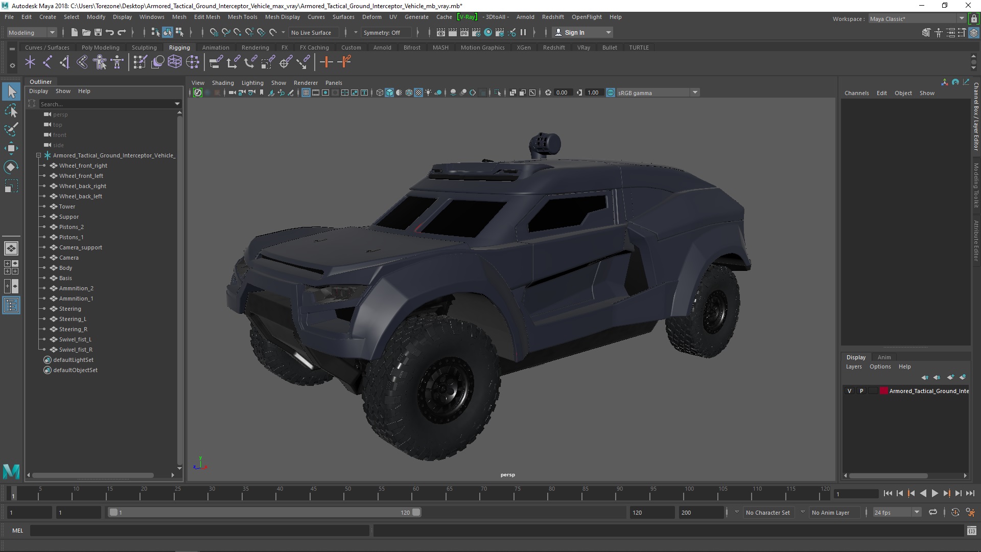 3D Armored Tactical Ground Interceptor Vehicle model